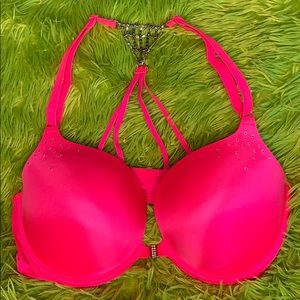NEW Sparkly HOT Pink Unique Bra
